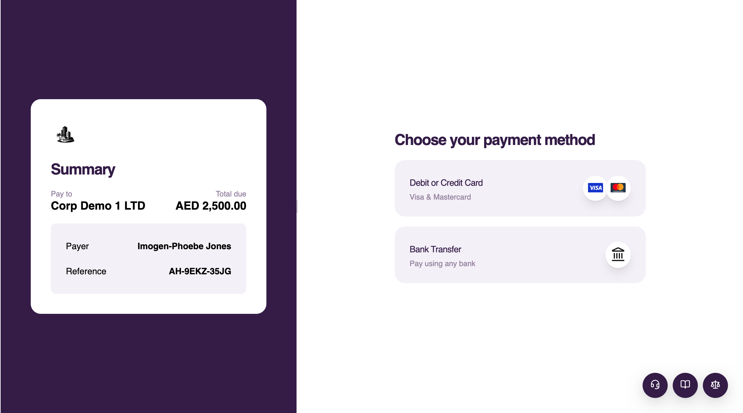 Bank Transfer option in payment link