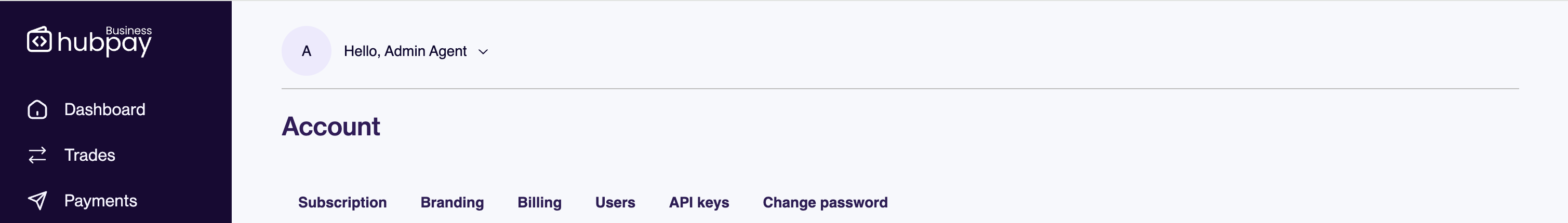Account settings with API keys tab