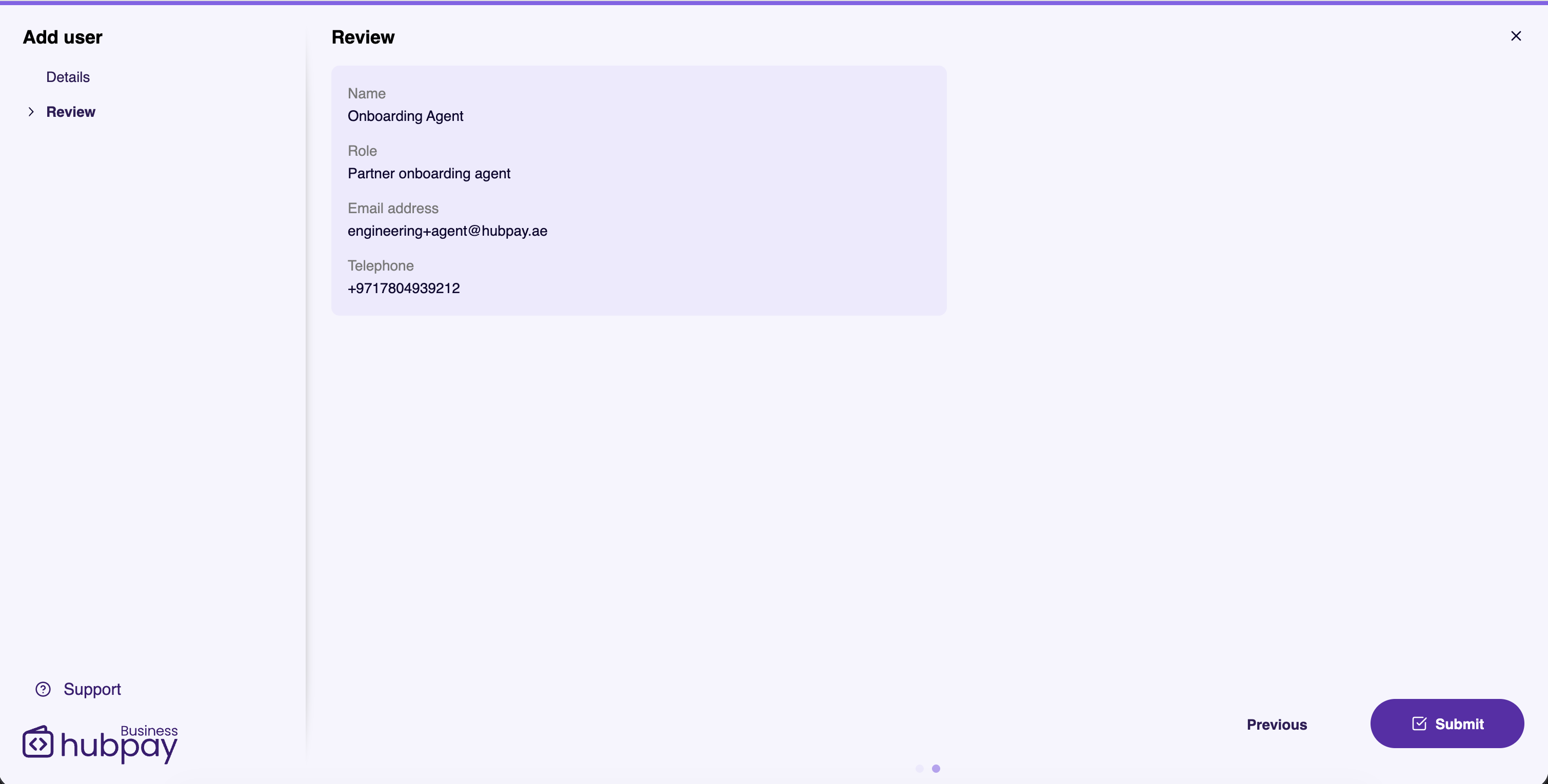 Login instructions email